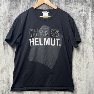Helmut Lang Thanks Helmut Logo Black Shirt Size XL Luxury Designer